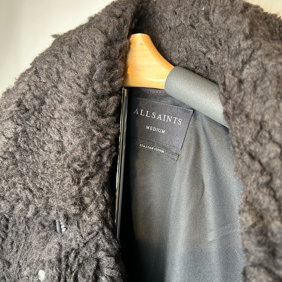 ALLSAINTS Men’s Faux Fur Kentaro biker Coat - Picture 6 of 8